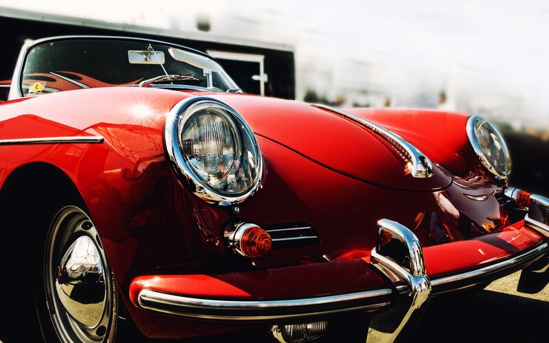 Red vintage sports car