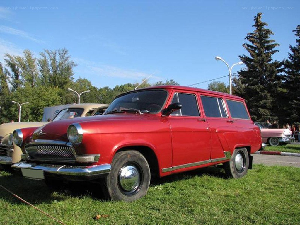 Red vintage station wagon