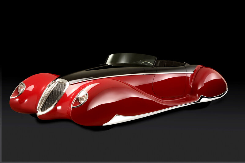 Red Vintage-style Car — Dramatic