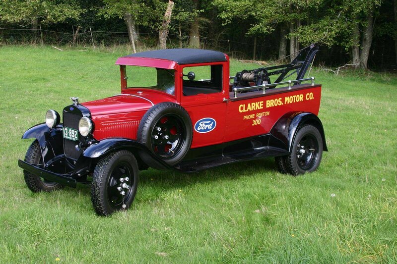 Red Vintage Tow Truck — Serene