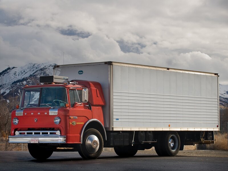 Red Vintage Truck — Dramatic, Winter