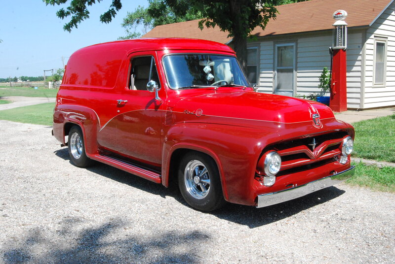 Red Vintage Van — Calm, Afternoon