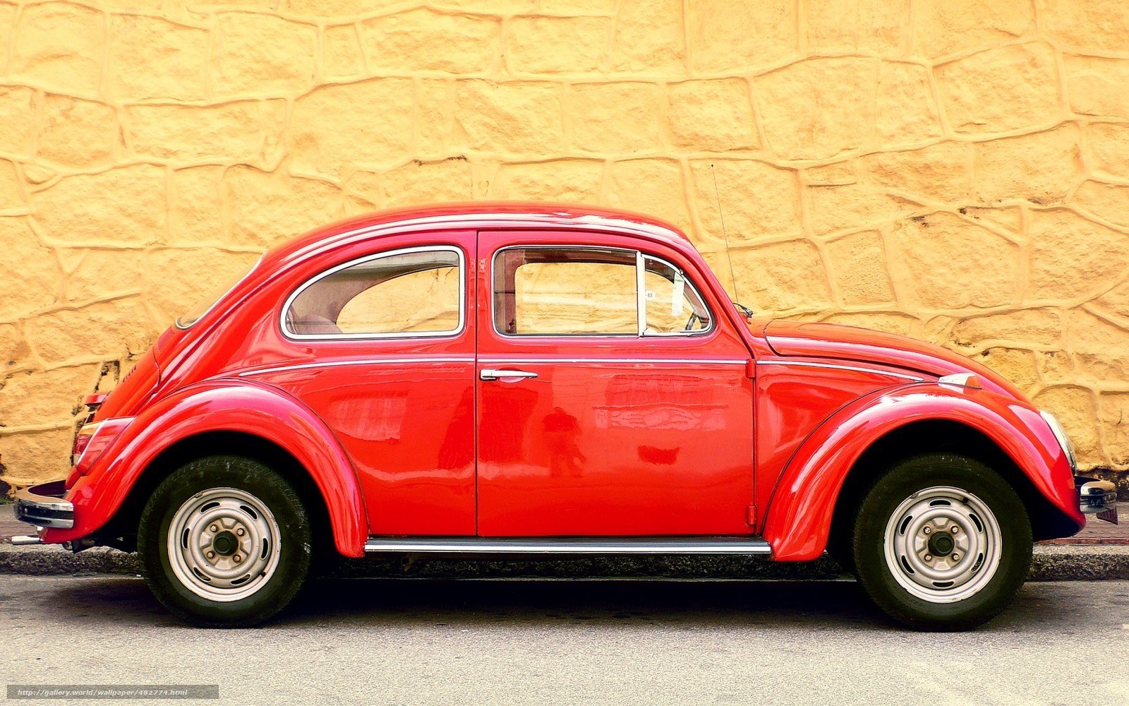 Red vintage Volkswagen Beetle