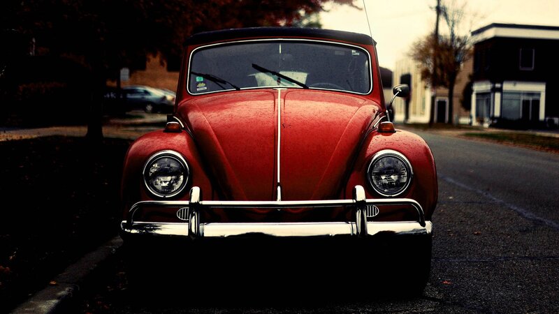 Red vintage Volkswagen Beetle