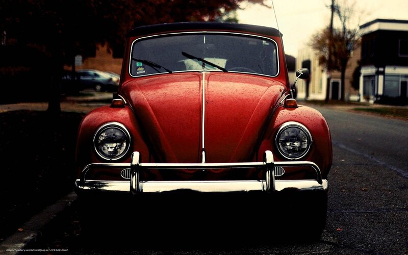 Red vintage Volkswagen Beetle
