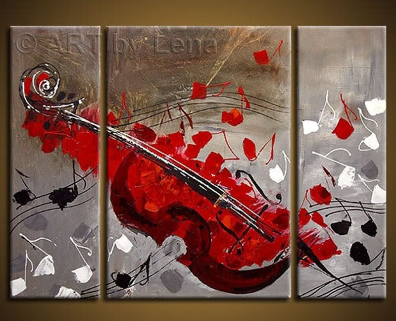 Red Violin Painting