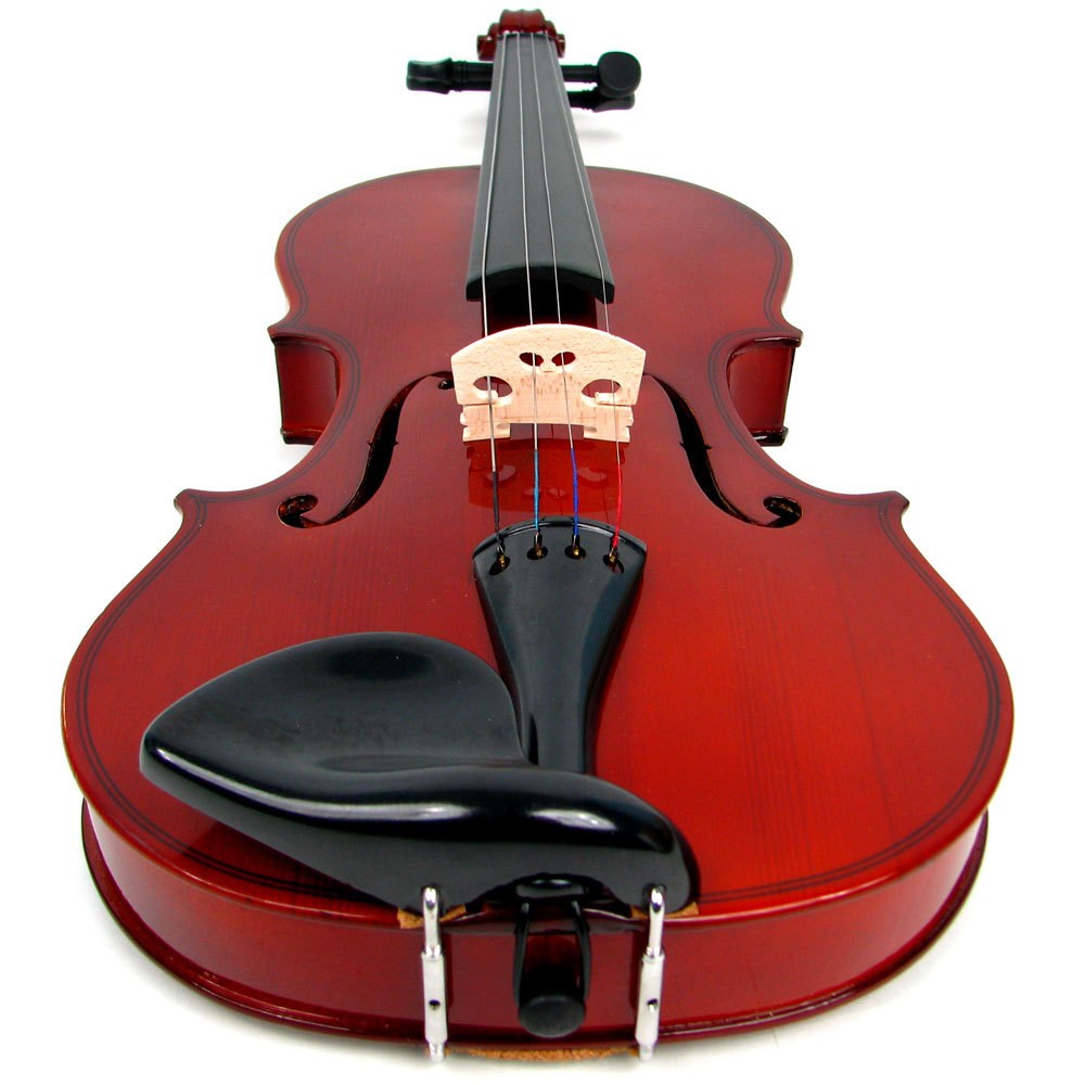 Red violin with black chin rest
