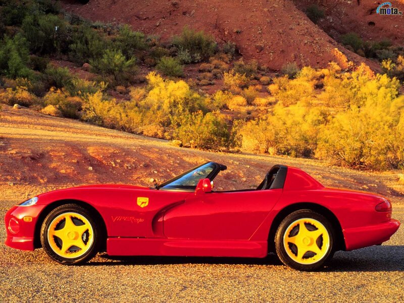 Red Viper sports car in desert