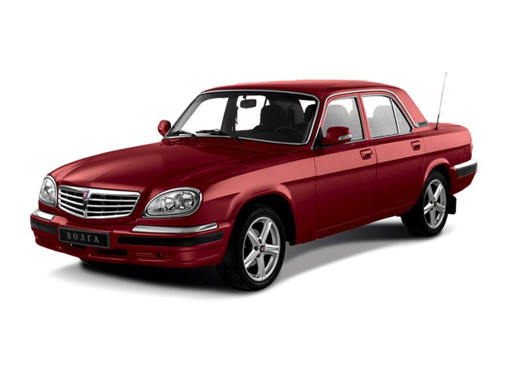 Red Volga sedan car