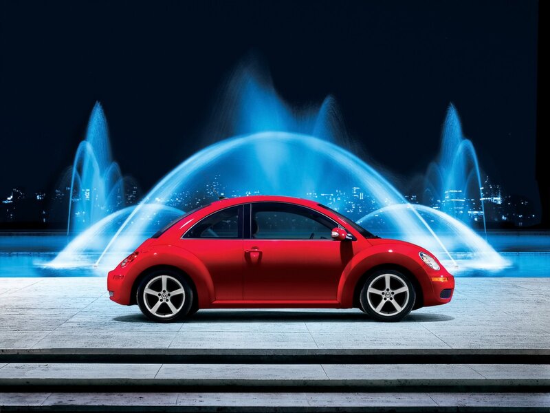Red Volkswagen Beetle — Dramatic