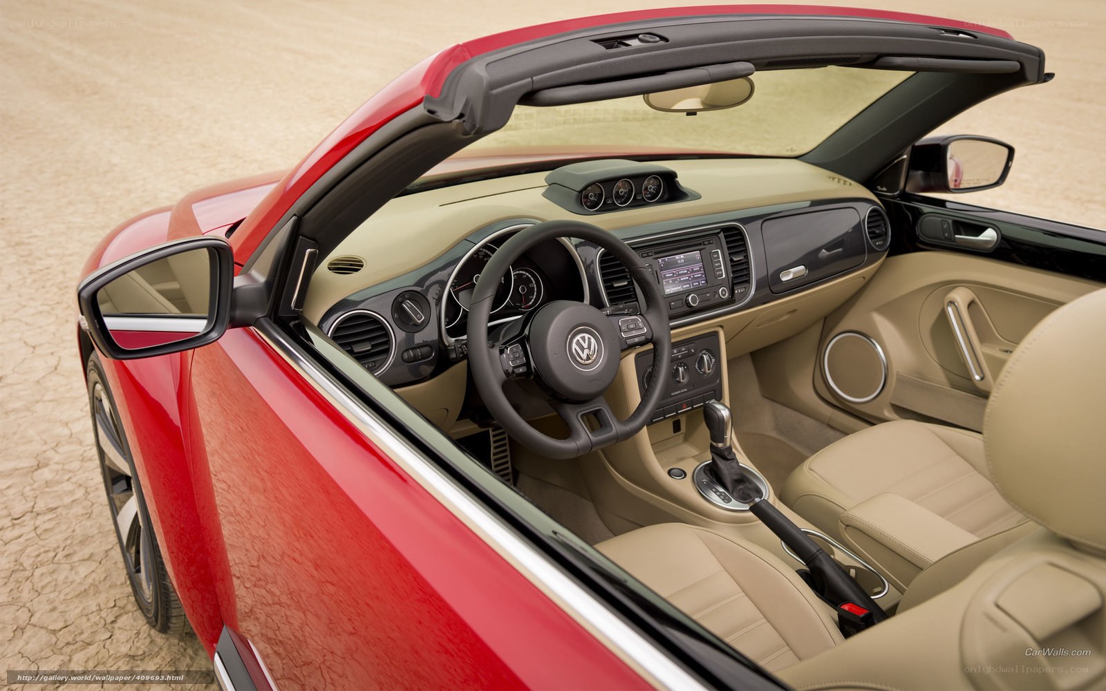 Red Volkswagen Beetle interior