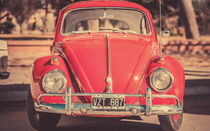 Red Volkswagen Beetle — Nostalgic