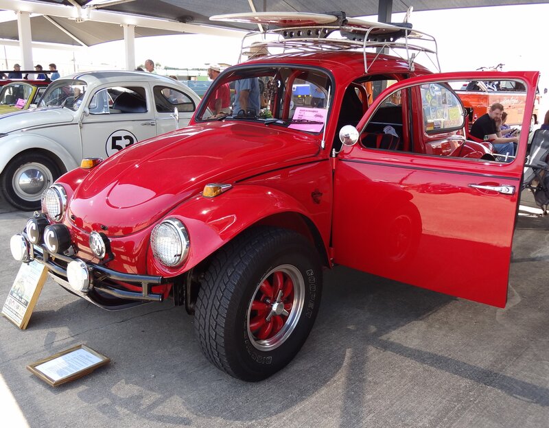 Red Volkswagen Beetle — Outdoor, Afternoon, Photograph