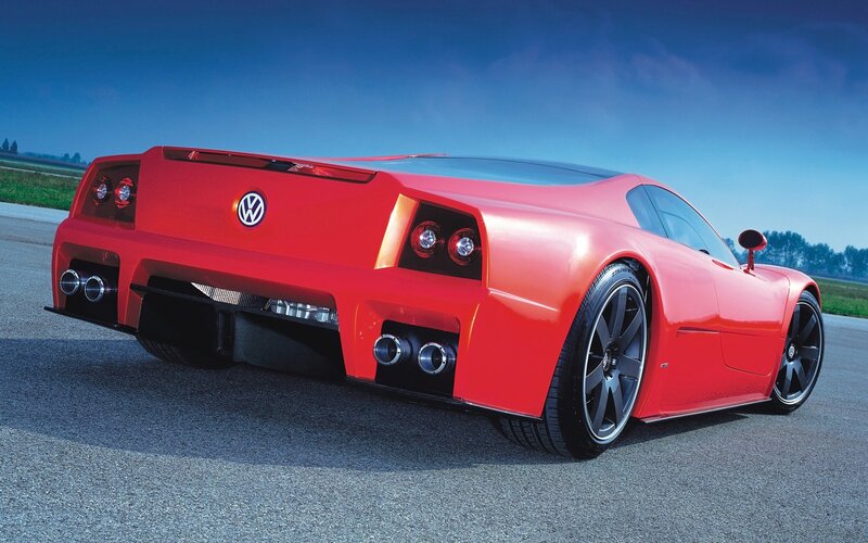 Red Volkswagen Concept Car — Dramatic, Afternoon