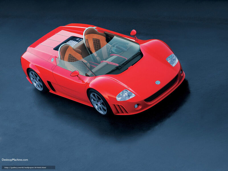 Red Volkswagen Concept Car — Dramatic, Photograph