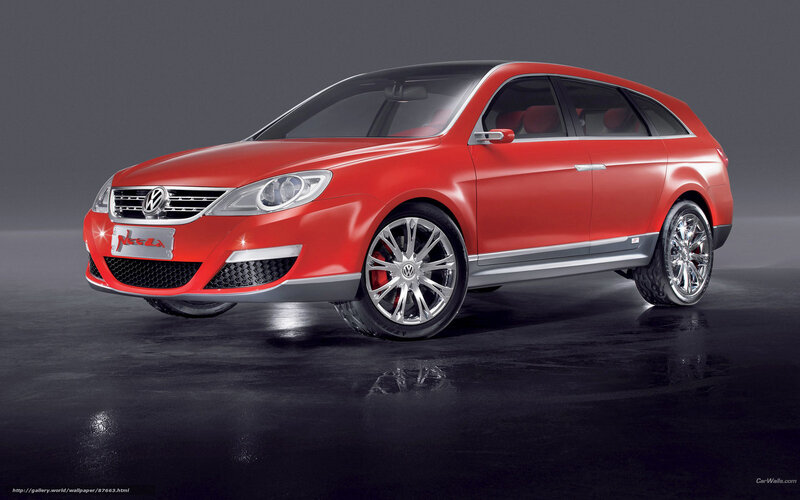 Red Volkswagen Concept Car — Dramatic