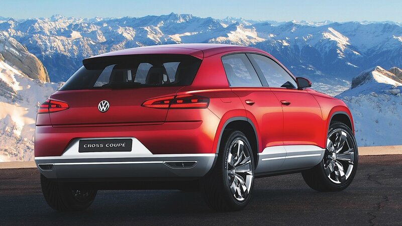 Red Volkswagen Cross Coupe — Dramatic, Winter