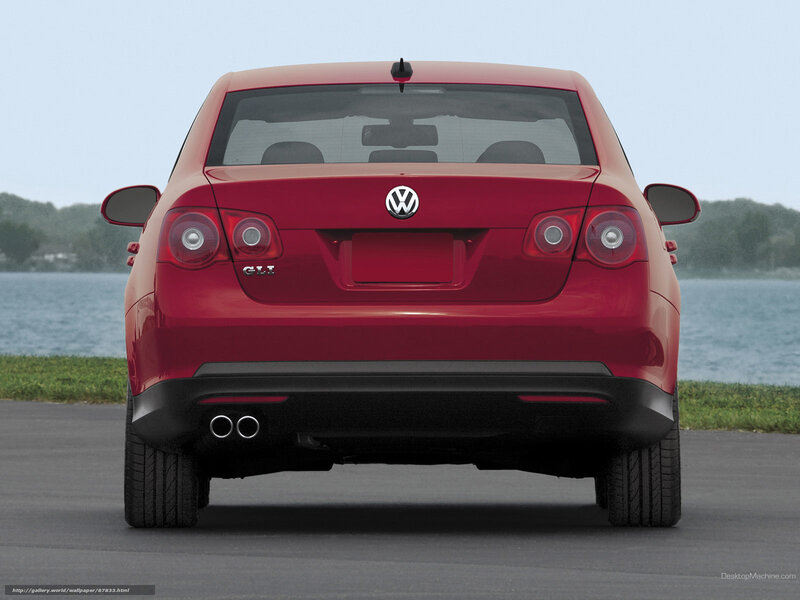 Red Volkswagen GLI rear view