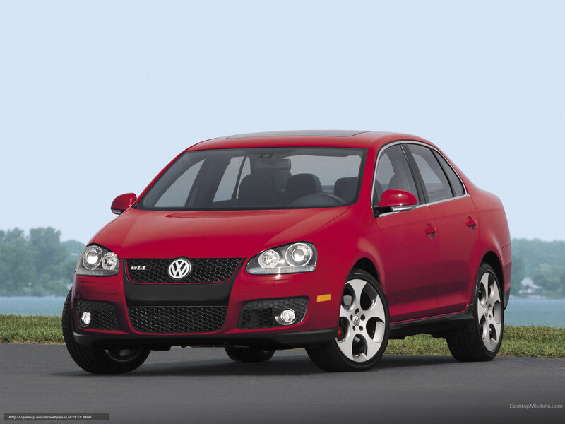 Red Volkswagen GLI sedan