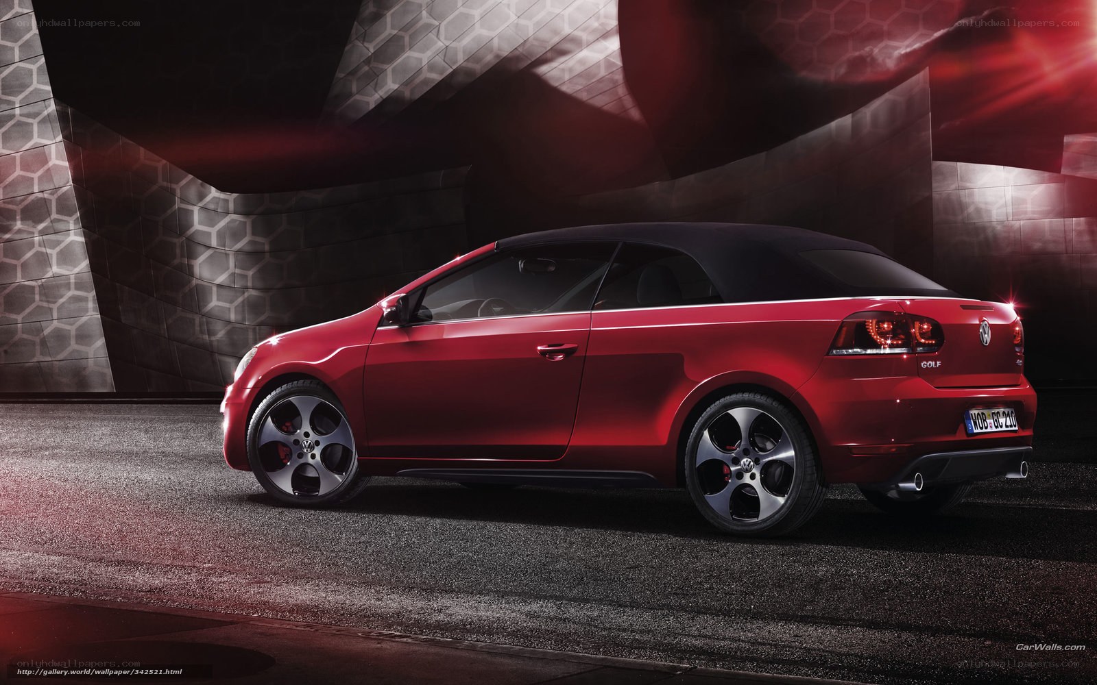 Red Volkswagen Golf Cabriolet