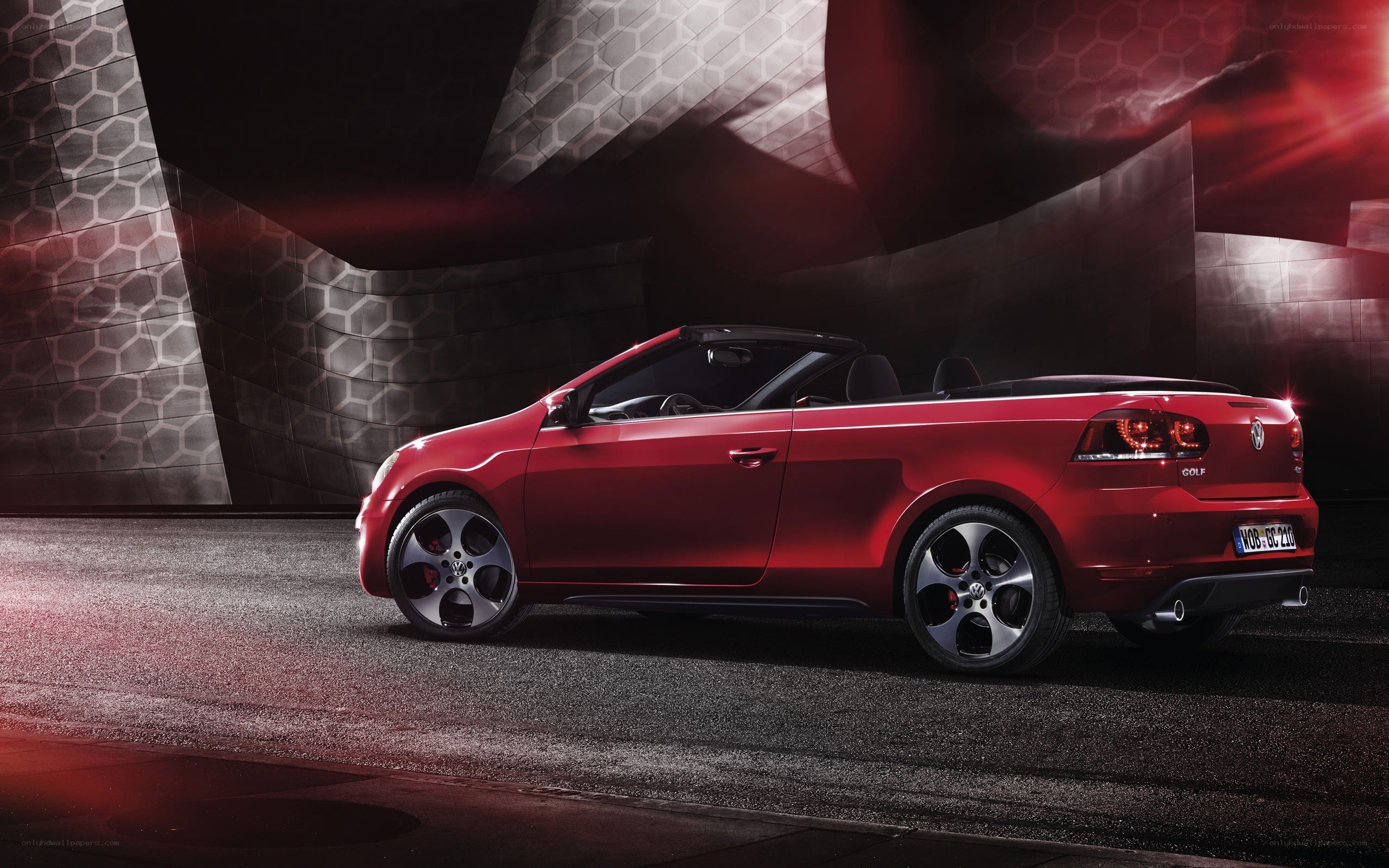 Red Volkswagen Golf Cabriolet