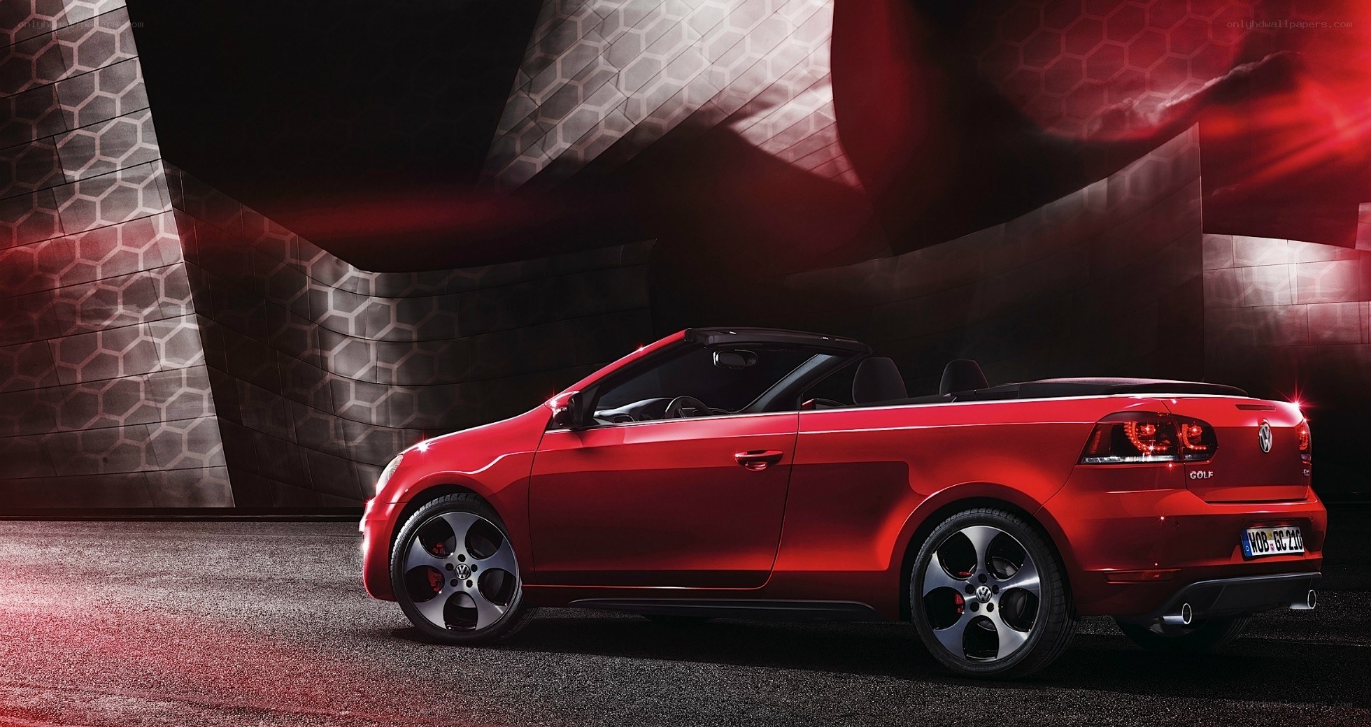 Red Volkswagen Golf Cabriolet