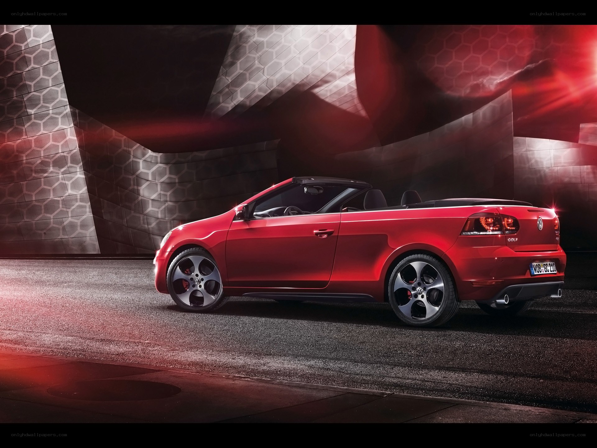 Red Volkswagen Golf Cabriolet