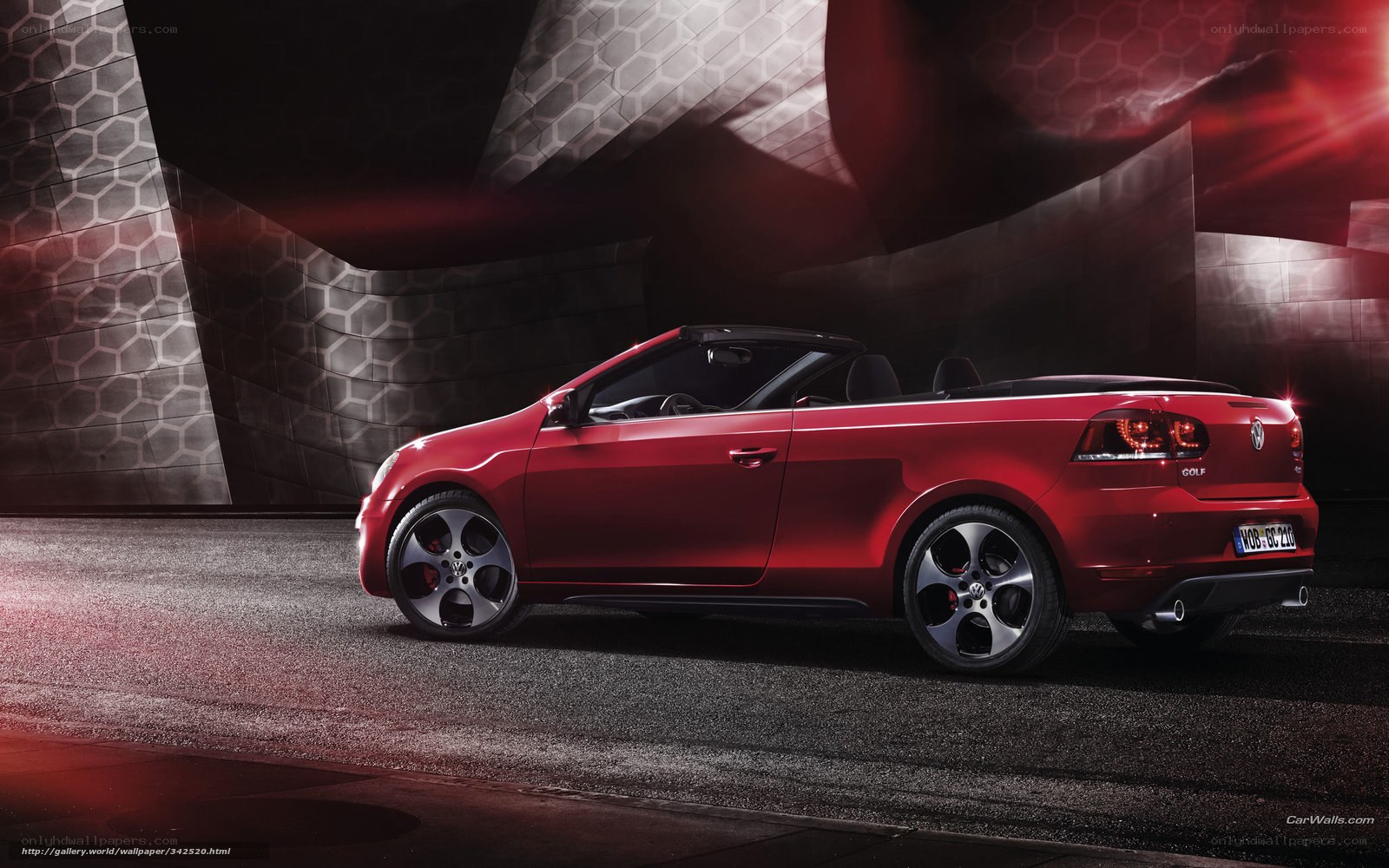 Red Volkswagen Golf Cabriolet