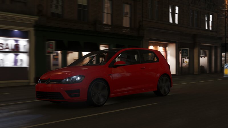 Red Volkswagen Golf — Dark