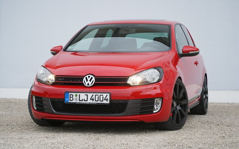 red volkswagen golf gti
