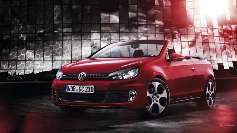 Red Volkswagen Golf Gti Cabriolet — Dramatic