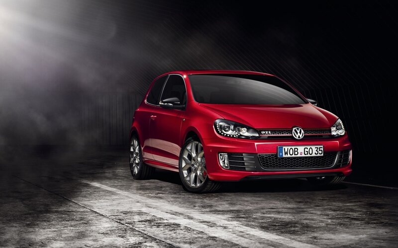 Red Volkswagen Golf Gti — Dramatic, Photograph