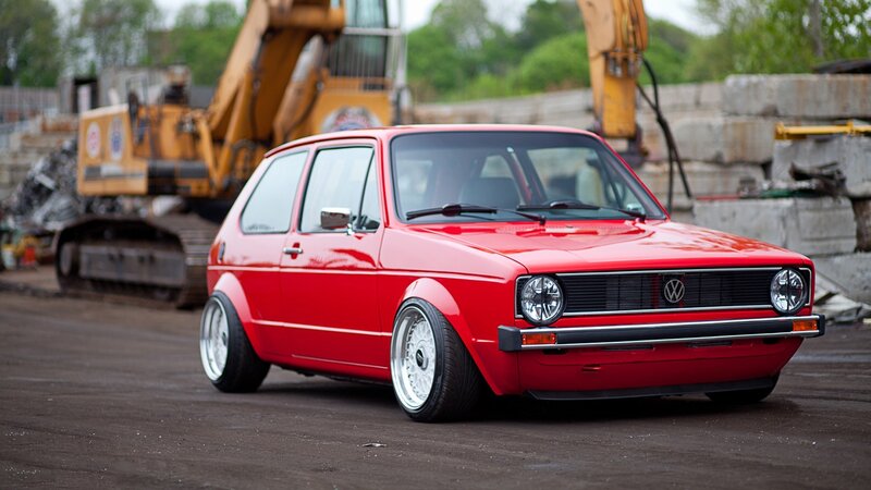 Red Volkswagen Golf — Industrial