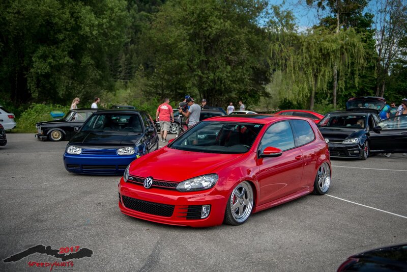 Red Volkswagen Golf — Outdoor, Afternoon