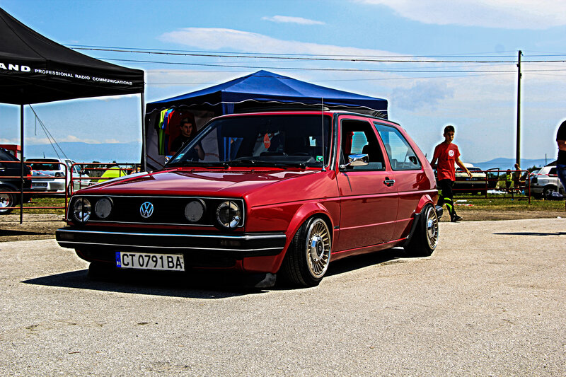Red Volkswagen Golf — Outdoor
