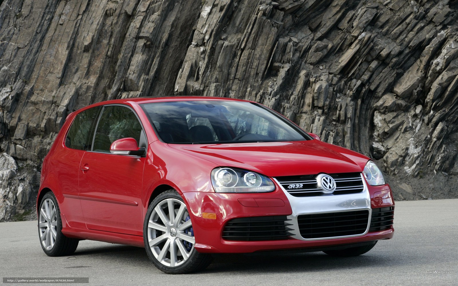 Red Volkswagen Golf R32