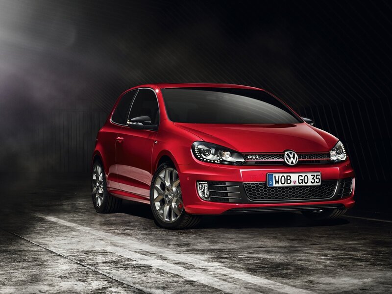 Red Volkswagen GTI car