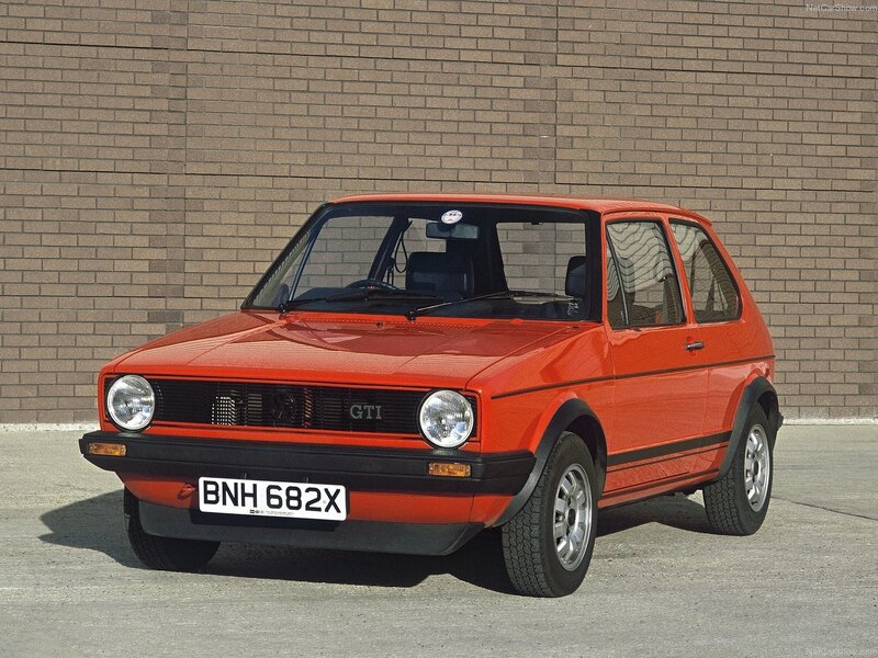 Red Volkswagen GTI car