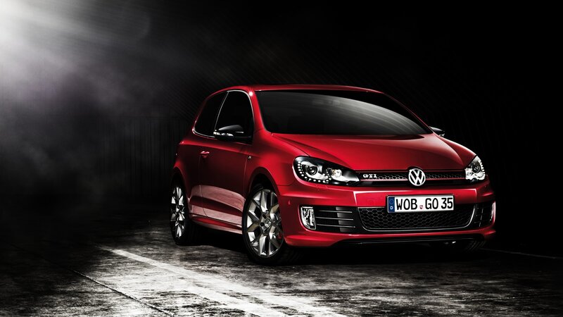 Red Volkswagen GTI car