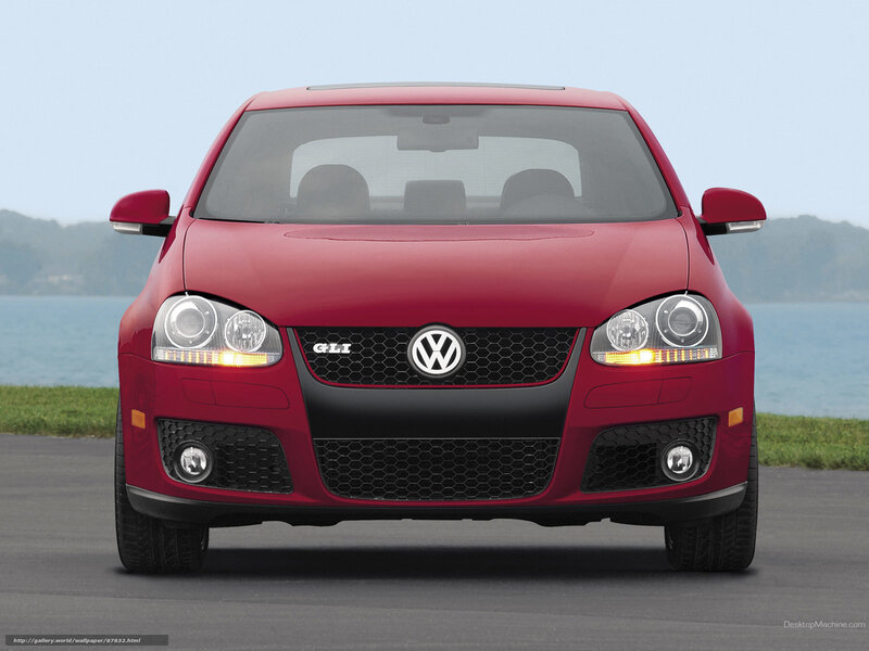 Red Volkswagen GTI car