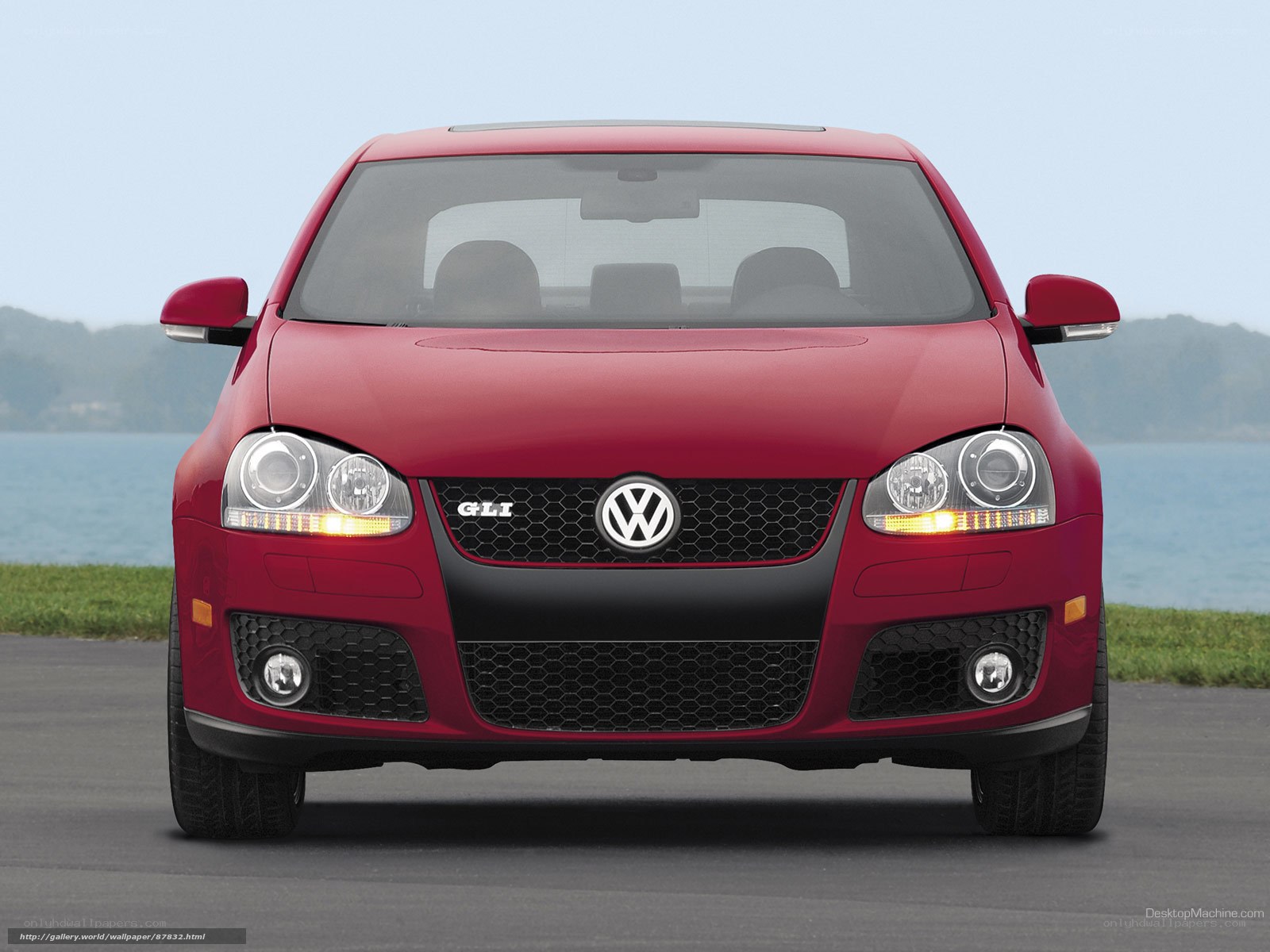 Red Volkswagen GTI car