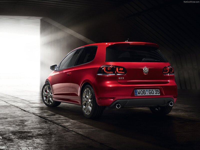 Red Volkswagen GTI rear view