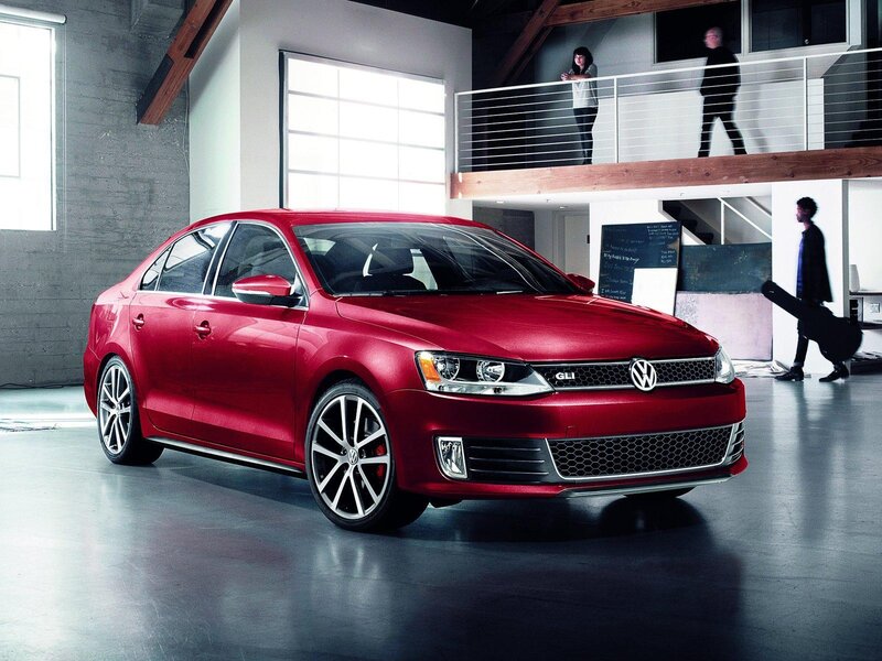 Red Volkswagen Jetta GLI sedan