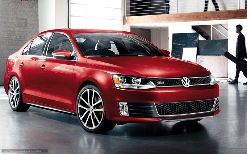 Red Volkswagen Jetta — Modern