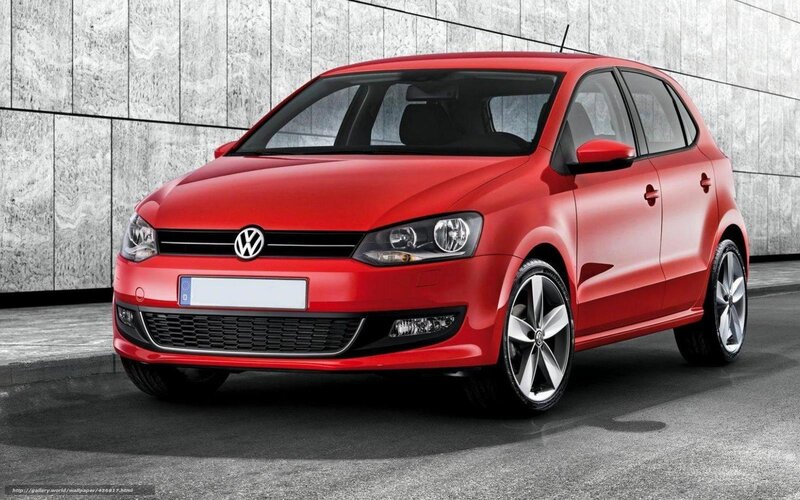 Red Volkswagen Polo car
