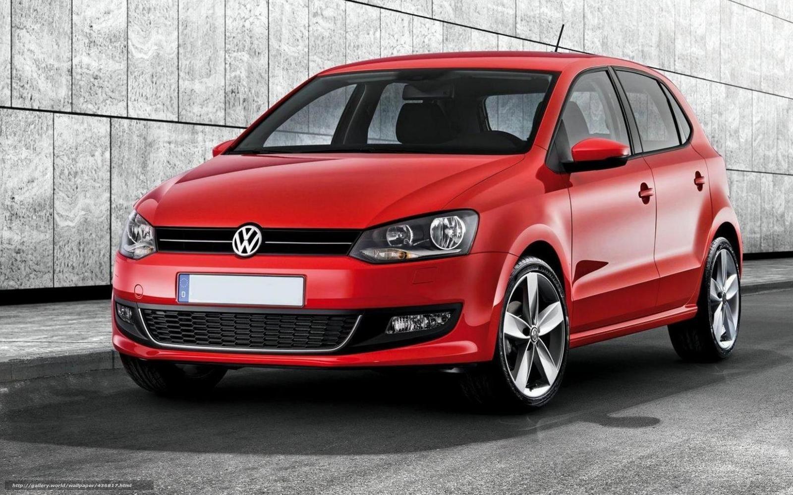 Red Volkswagen Polo car