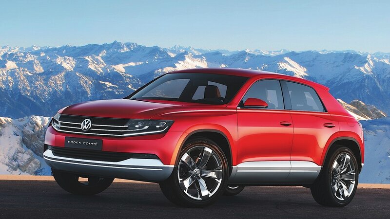 Red Volkswagen Suv — Dramatic
