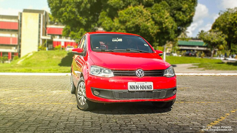 Red Volkswagen Up Car
