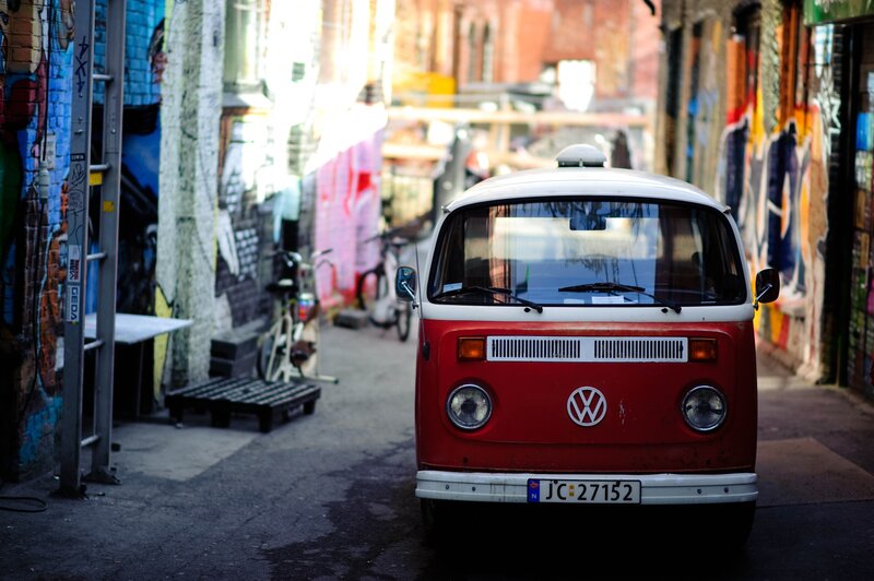 Red Volkswagen Van