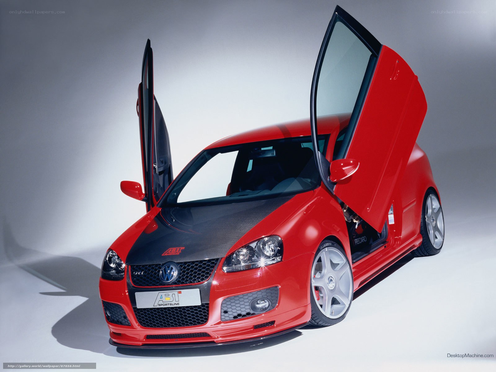red volkswagen with gullwing doors